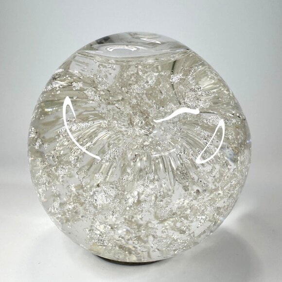Goldenflow Studios Hand Blown .999 Fine Silver Infused Paperweight Snow Globe 3" - Picture 1 of 8